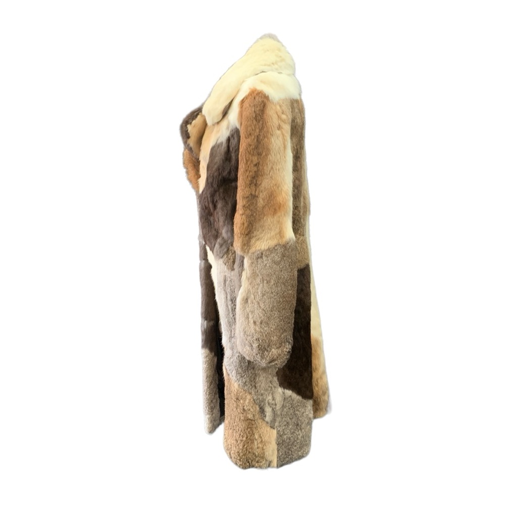 Genuine Rabbit Fur Patchwork Coat - Picture 3 of 10